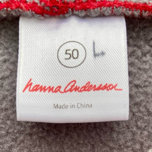 hanna andersson: size 50 (0-3months) adorable hooded, embroidered fleece jacket. - Picture 5 of 7